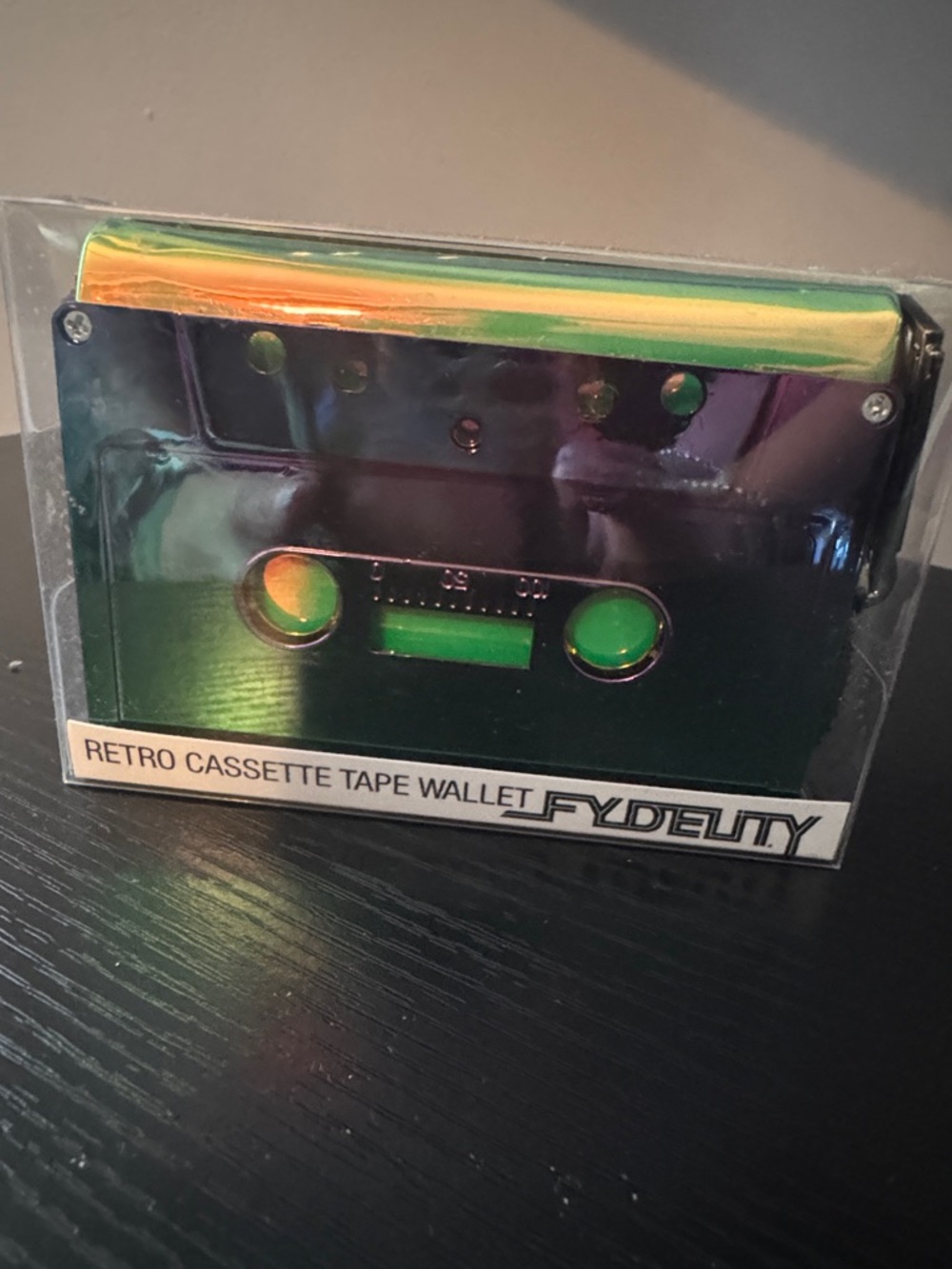 Retro Cassette Tape Wallet - Iridescent black